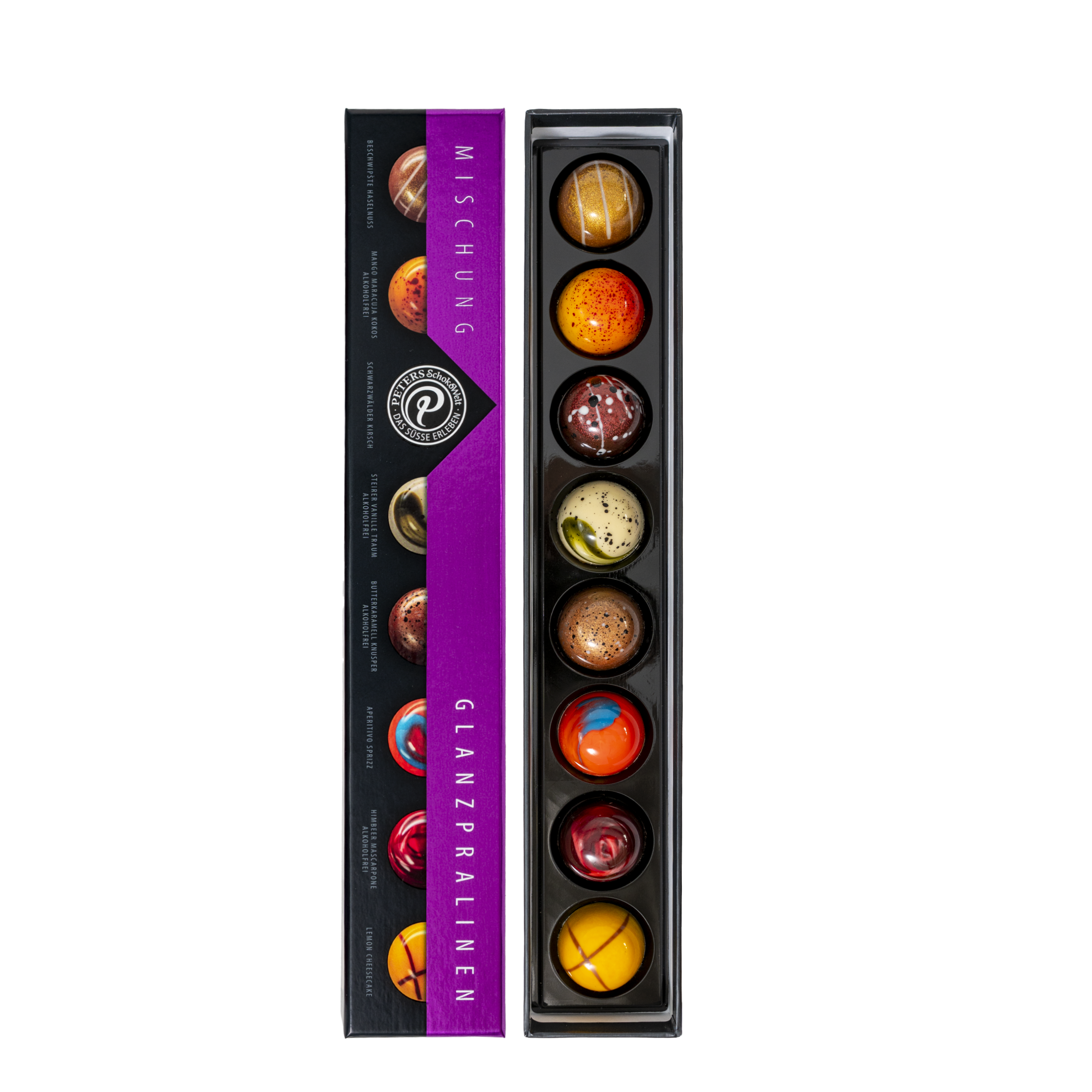 Glanzpralinen-Mischung mit & ohne Alkohol - Peters PralinenPeters Pralinen