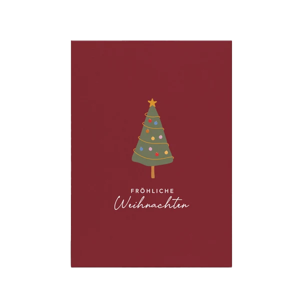 "Fröhliche Weihnachten" Tannenbaum Grußkarte