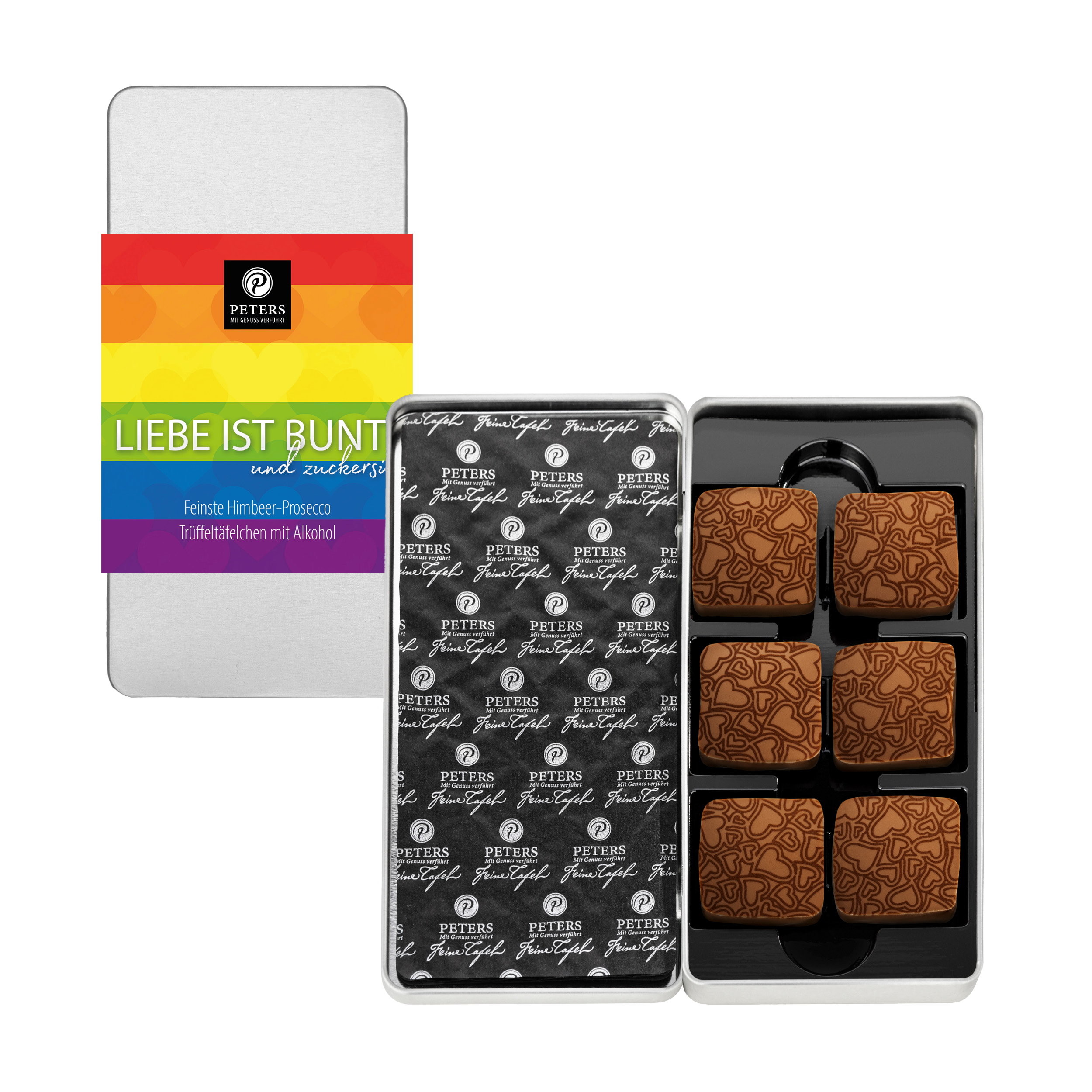 6er Pecarée ® Prosecco Himbeer "Liebe ist bunt"